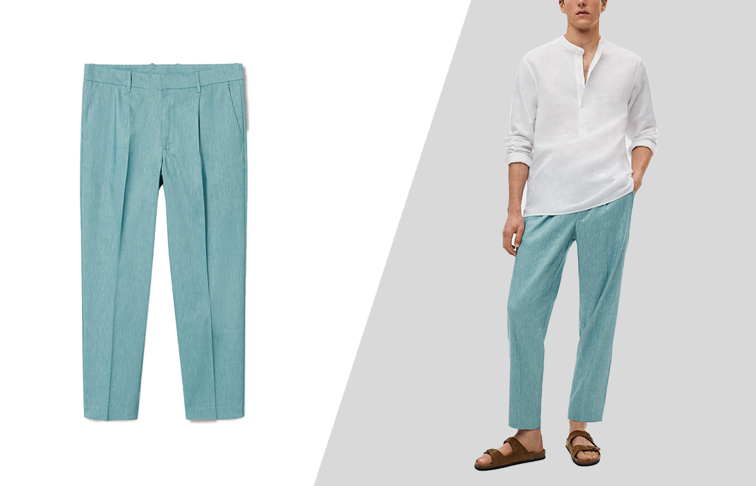 what are pleated linen trousers