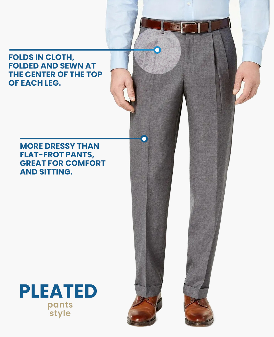 pleated suit pants type