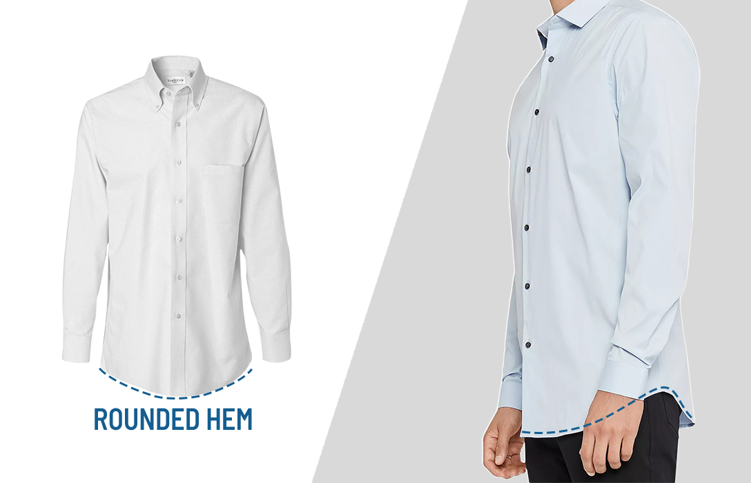 what is rounded hem dress shirt