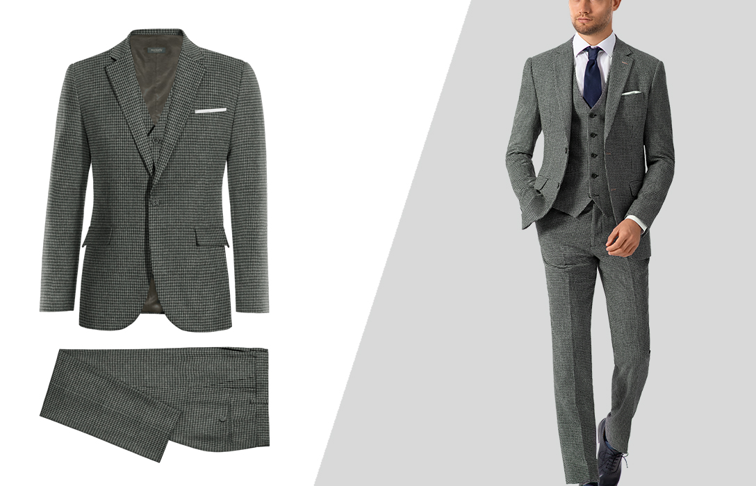 what is a three-piece suit: jacket, pants, and vest