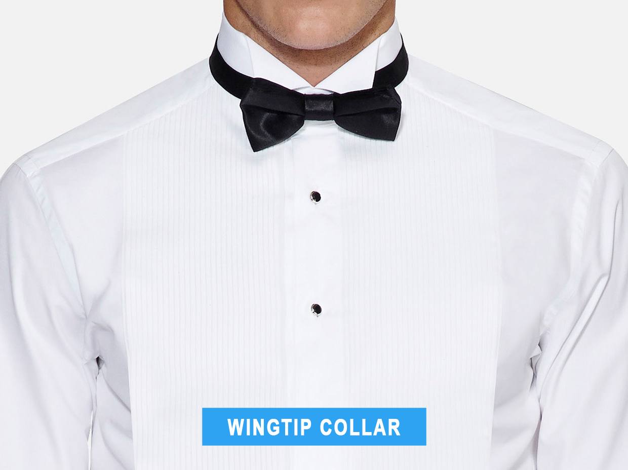 wing-tip tuxedo shirt collar