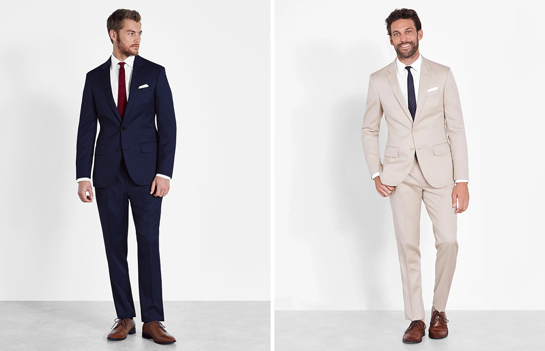 winter vs. summer slim-fit suit color differences