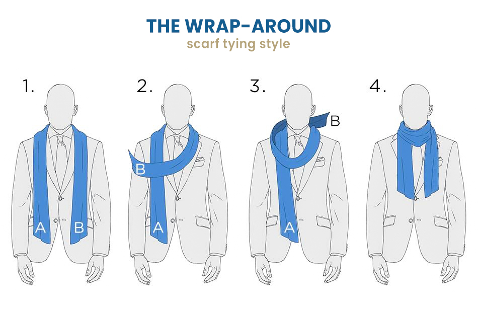 wrap-around: scarf tying style