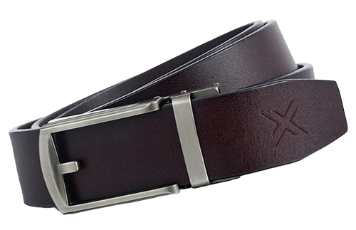 formal brown belt with a silver buckle by xSuit