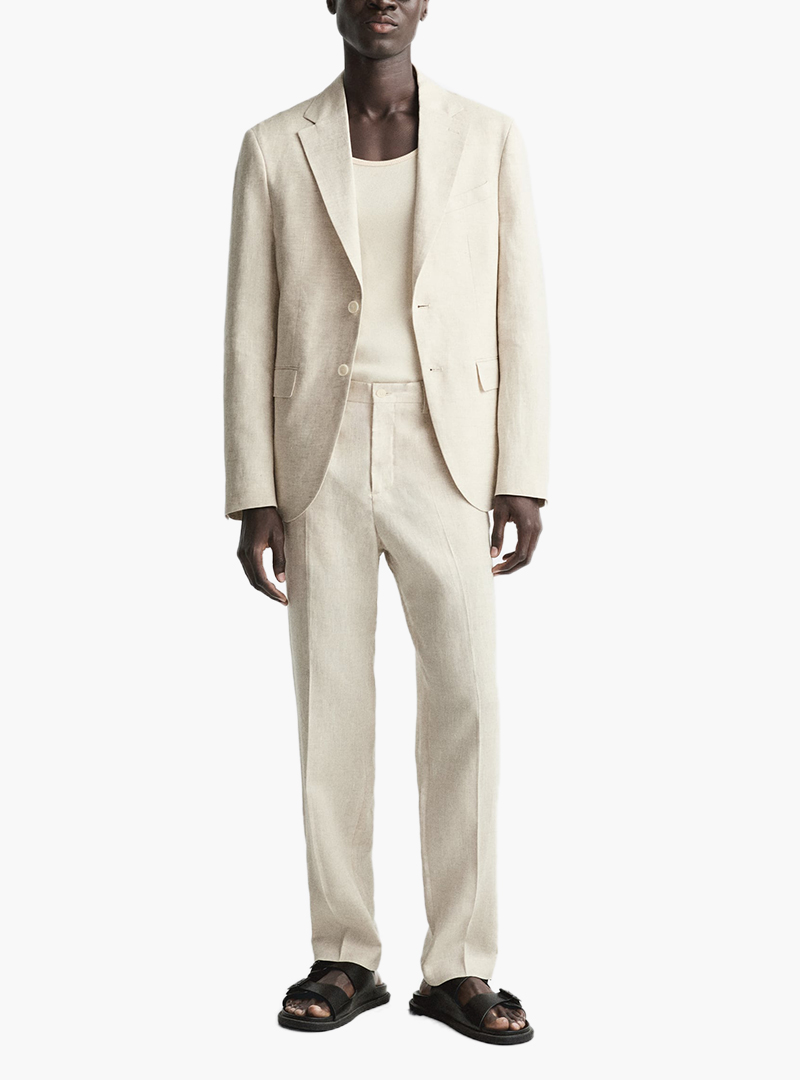 Zara linen beige suit